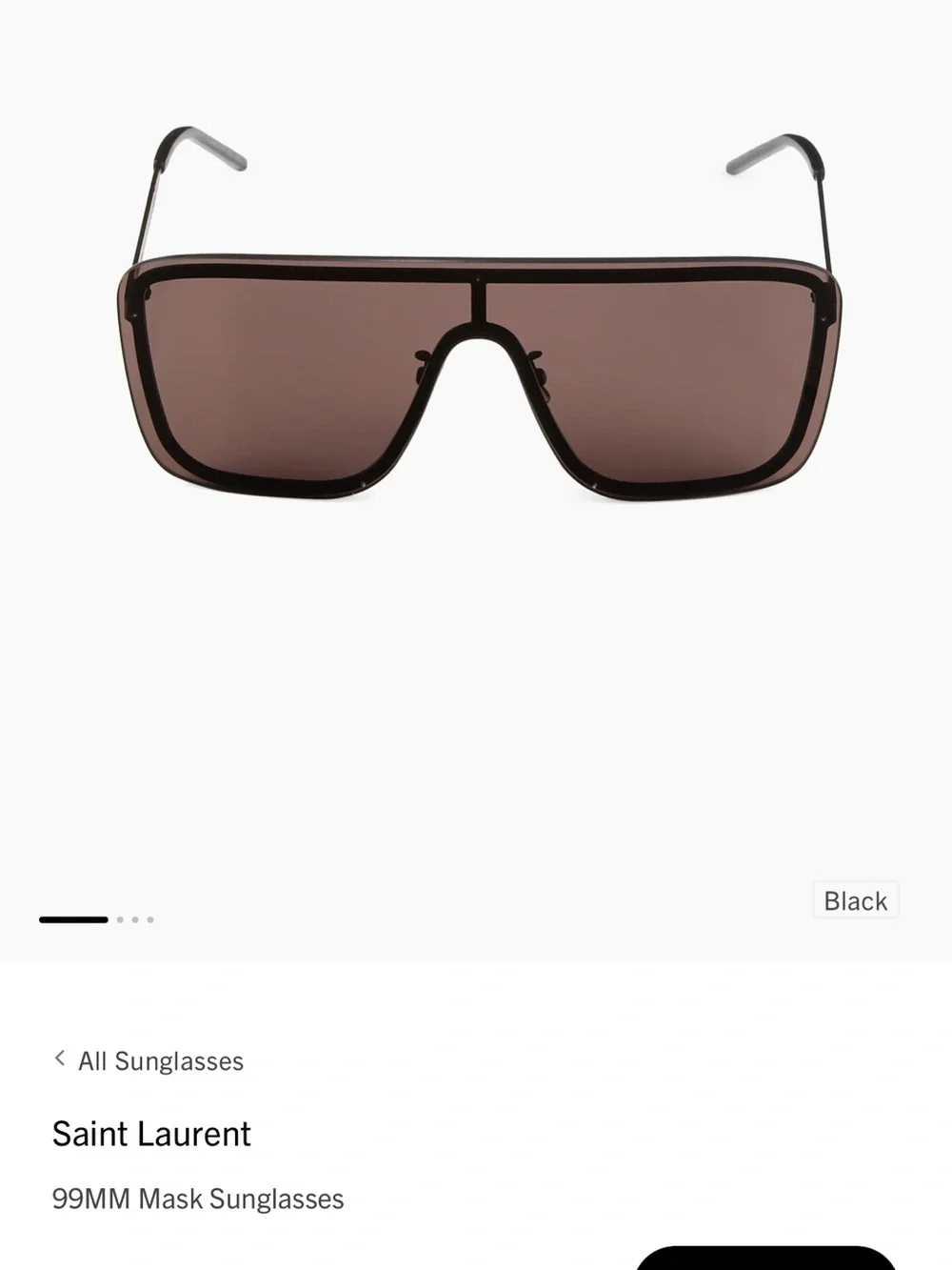 Saint Laurent Shield Sunglasses in Black with Gradient Lenses